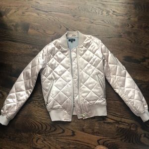Topshop Quilted Bomber Jacket, Size 4